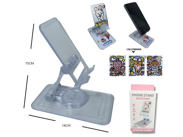 &u+ HOLDER SOPORTE CELULAR TRANSPARENTE CALCOMANIA HD-9491